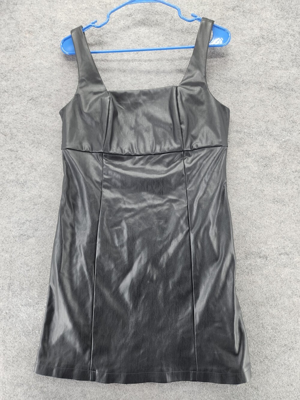 The Drop Dress Womens Medium Hank Square Neck Black Vegan Mini